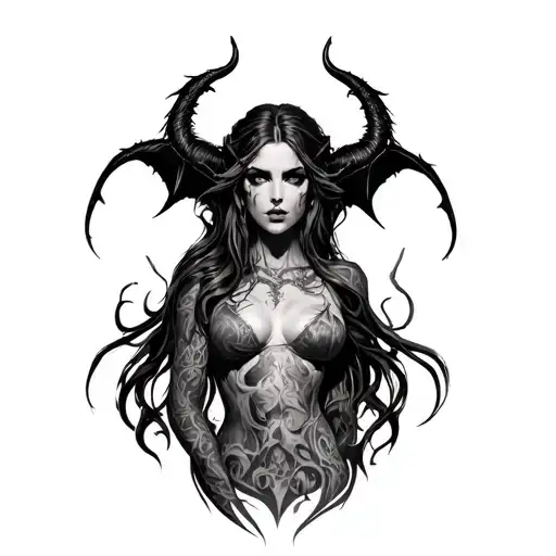 Full Sleeve With Demonic Succubus