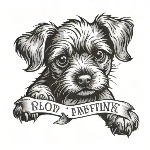 My Pet Dog Muffin Image And His Paw With His Birth Date In Roman Letters