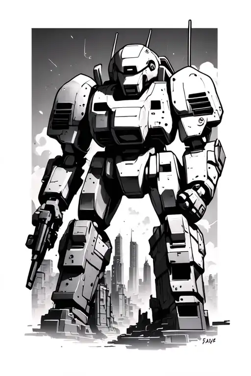 Zaku Destroying A City