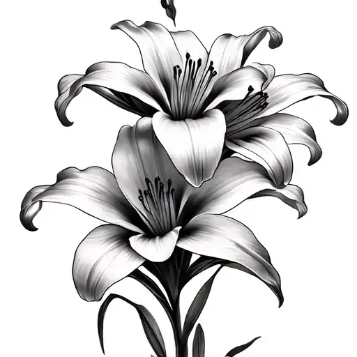 3 Tiger Lilies Blooming