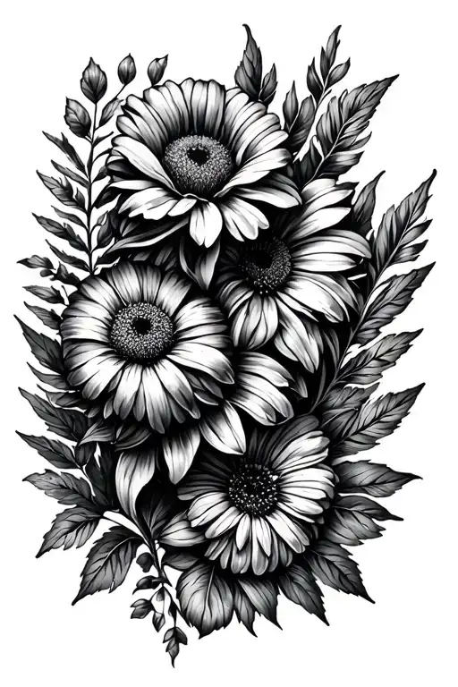 October Birth Flower July Birth Flower And Two November Birth Flower Tattoo