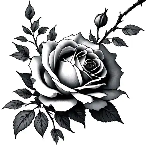Roses And Japanese Death Blossom