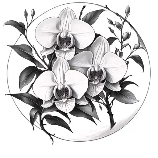 Moon And Cataleya Orchids