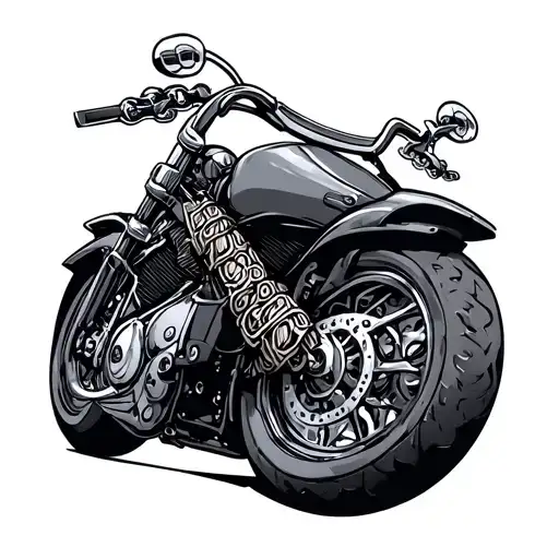 Motorcycle Chain Link Wrapped