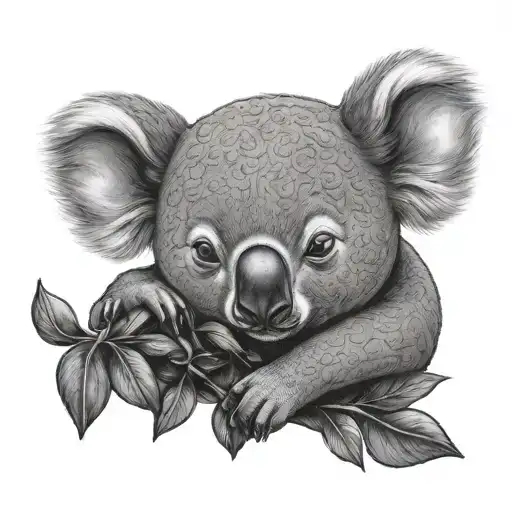 Angel Baby Koala Sleeping