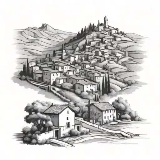 Realistic Marche Italy Landscape