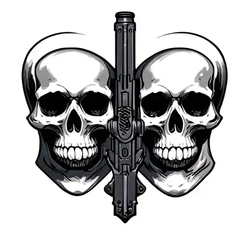 Man Woman Skull Gun