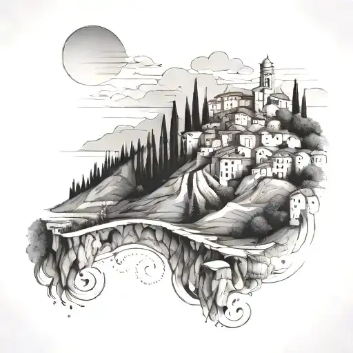 Minimalistic Italy Landscape