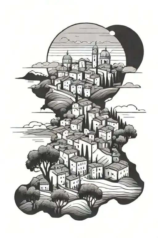 Italy Minimalistic Landscape