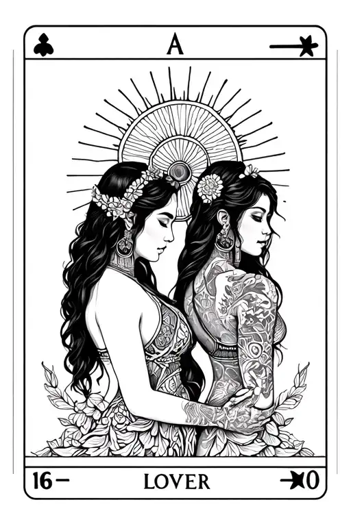 Lovers Tarot Card Two Women With Filipino Tribal
