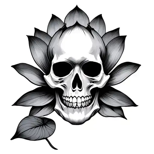 Skull As Lotus Flower