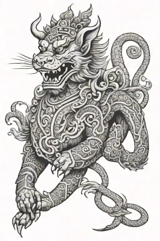 Thai Singha Line Art