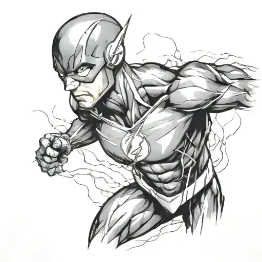 The Flash With Lighting Coming All Off His Body