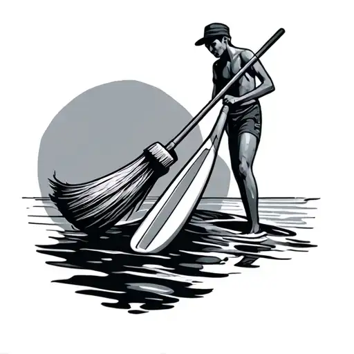 Paddle Board With A Broom