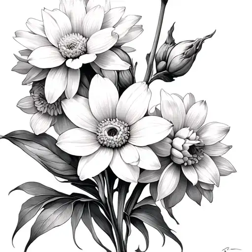 Chrysanthemum And Narcissus