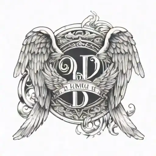 Angel Wings Wirh Halo And Initial D