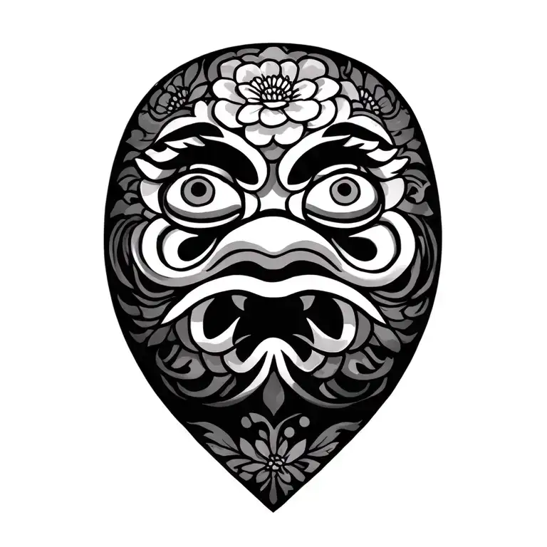 Daruma With Floral Ornament