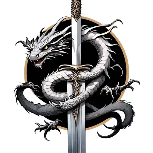 Dragon Wrapped Around Sword