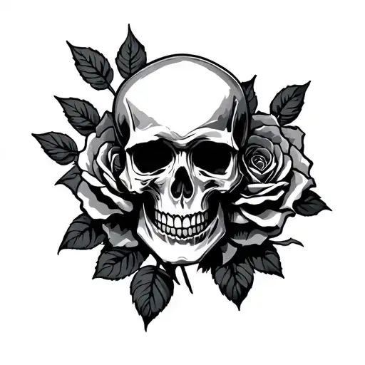 Skull And Rose Banner