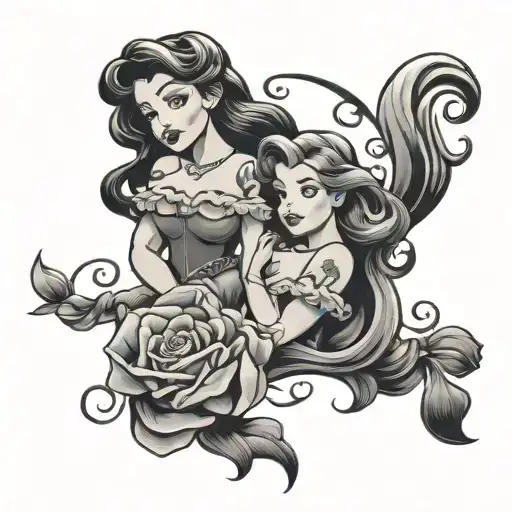 Ariel And Belle With Features