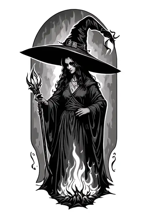 Witch Burning At Stake