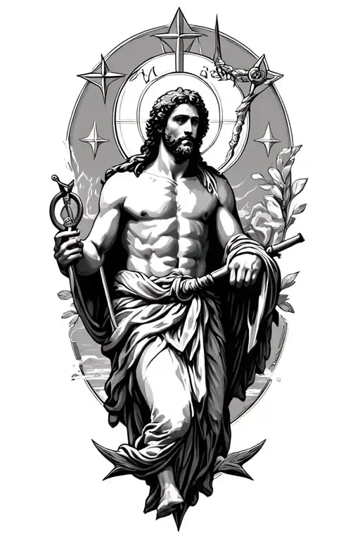 Saint Christopher With Nautical Star