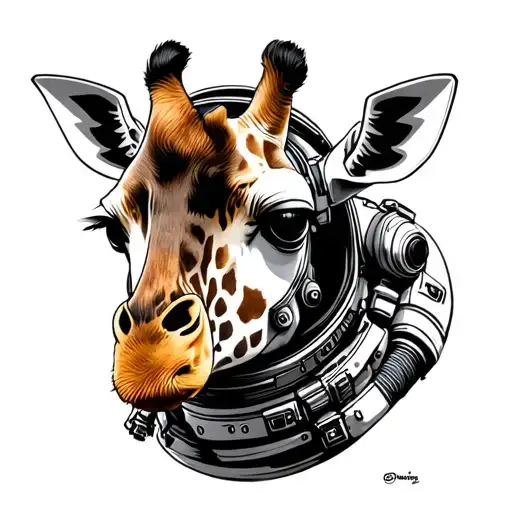 Full Body Giraffe Wearing Astronaut