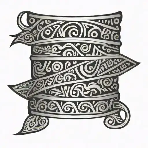Wristband For Men Consisting Of Polynesian Tribal