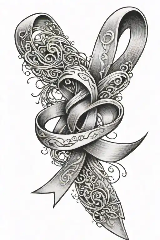 Ivf Journey Cancer Ribbon Intertwined