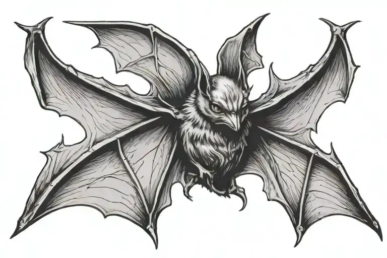 Bat With Stretched Wings