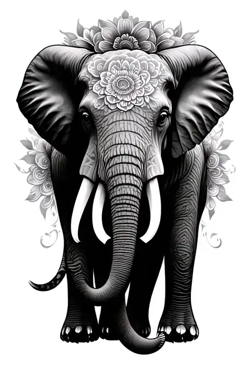 Floral Patterns Elephant Head