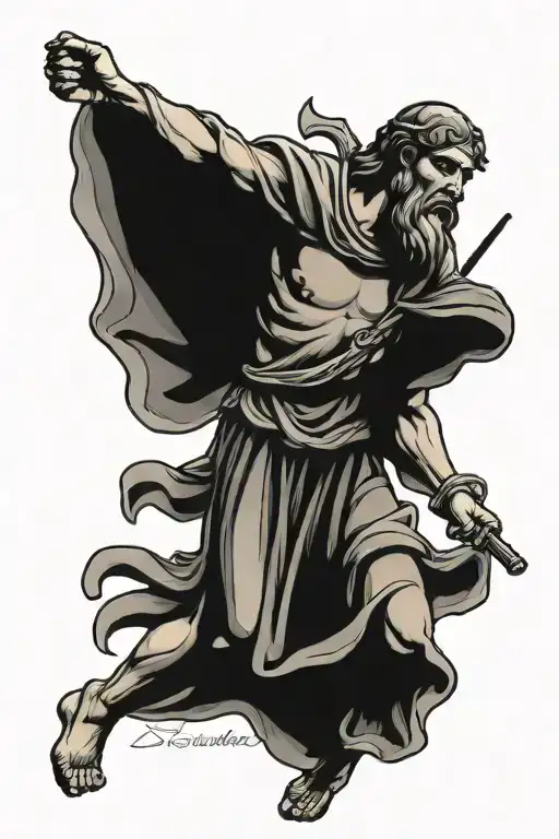 St Christopher Standing No Background Black