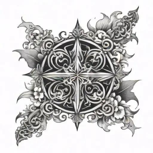 Background Around Religious Tatoo Design