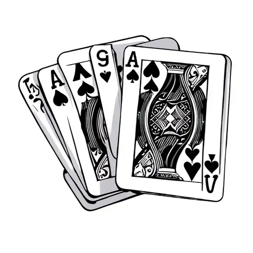 Playing Cards 3 Aces 1 Jack