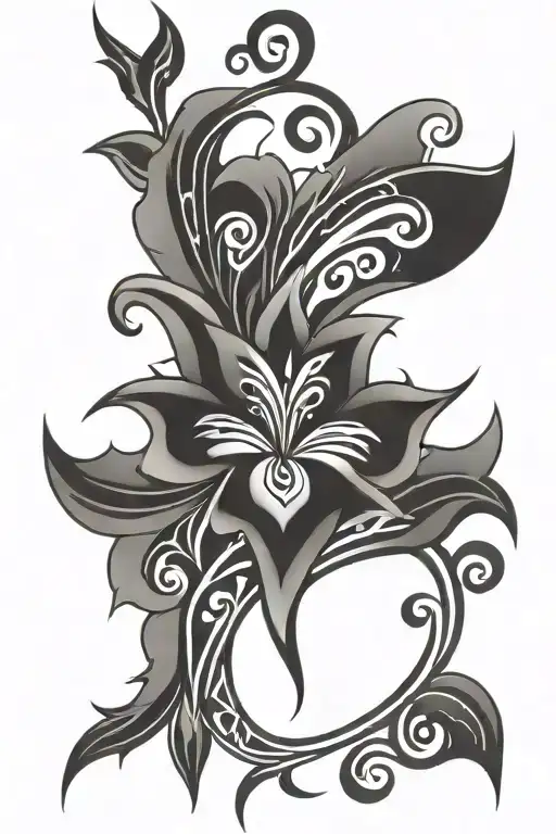 Heart-shaped Flower Tribal
