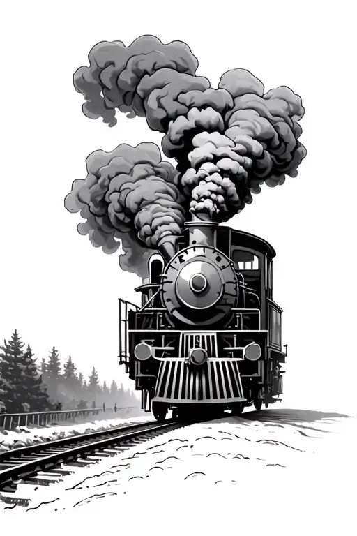 Steam Train Engine Ghost Rider Leaving A Trail