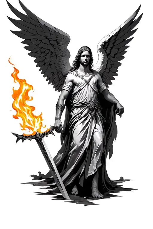 Archangel Uriel With Flaming Sword