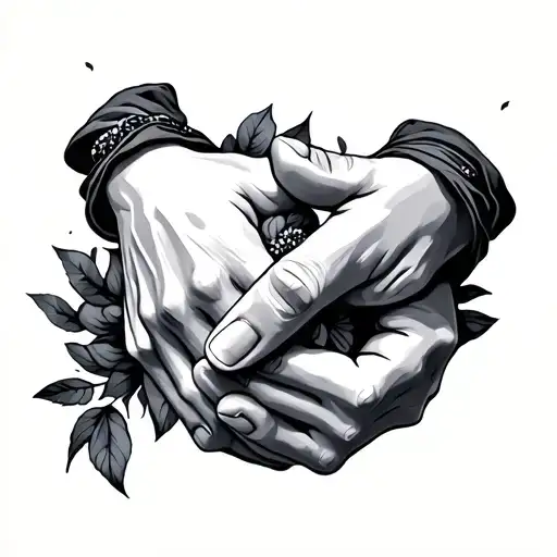 Tied Hands Holding Each