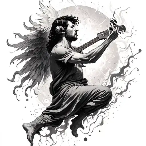 Spirit Falling From Man Listening To Music