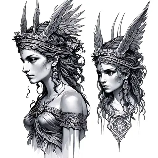 Greek Goddesses Athena Freya Hecate