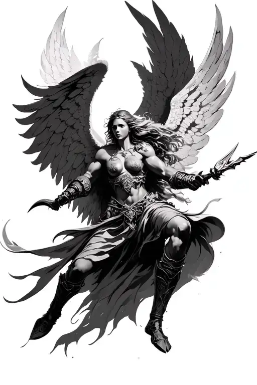 Angel Warrior Battling