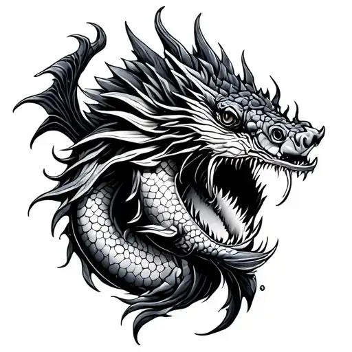 Dragon Fish About To Bite Mark