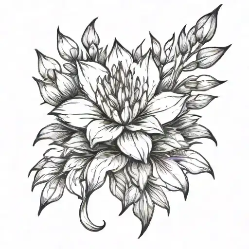 Indian Paintbrush Thigh Tattoo Design Inspired
