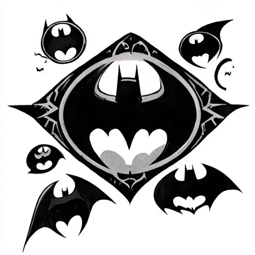 Multiple Small Batman Symbols Around The Arm