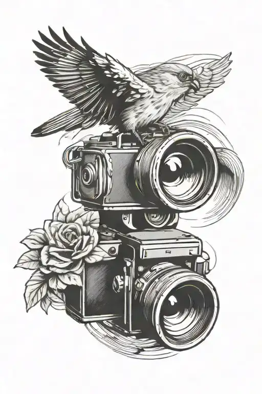 Bird In A Camera Lens