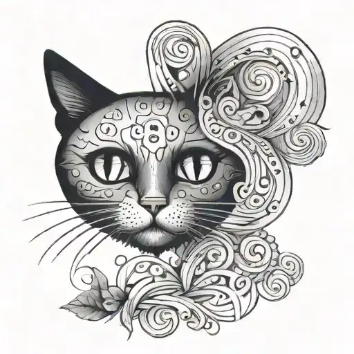 A Black Cat With A Little Dot At The And Of The Tail