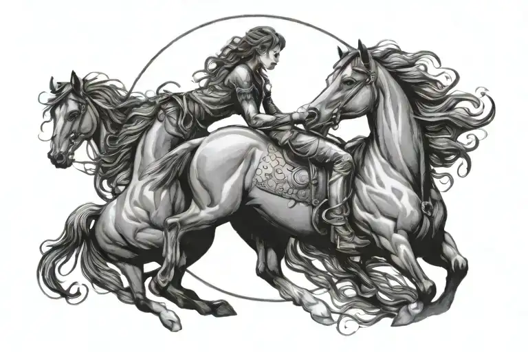 Horse Bust And Moon With Girls Like You Lyrice Around The Two Making The Infinity Symbol