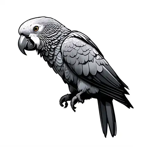 An African Gray Parrot Grooming His Feathers Transforming