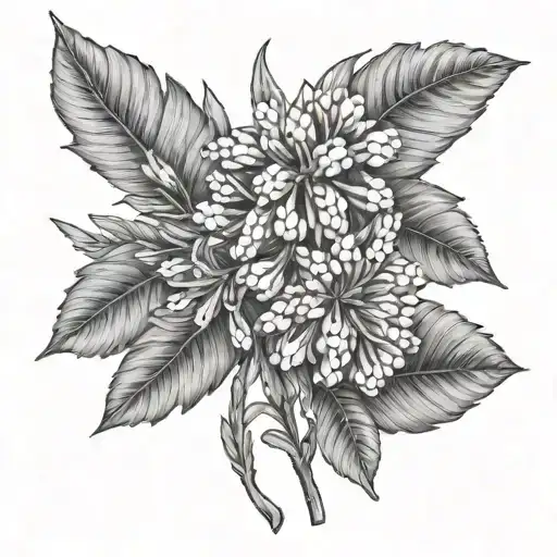 Cootamundra Wattle Sketch Style