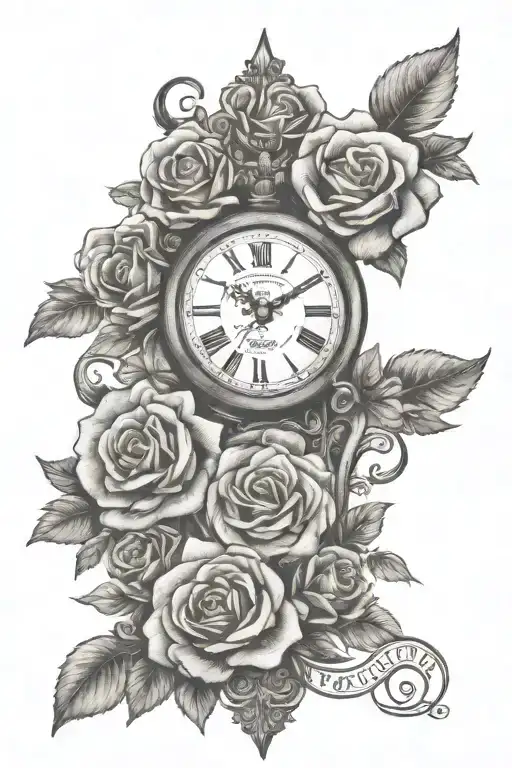 Christian Recovery Roses Cross One Day At A Time Clock